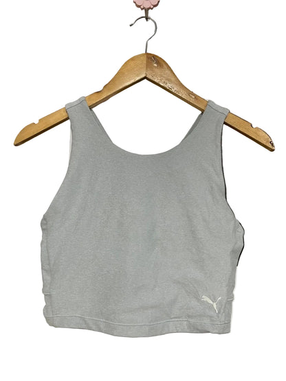 PUMA |S| BUST 14| A43| GREY CROPPED ATHLETIC UTILITY TANK