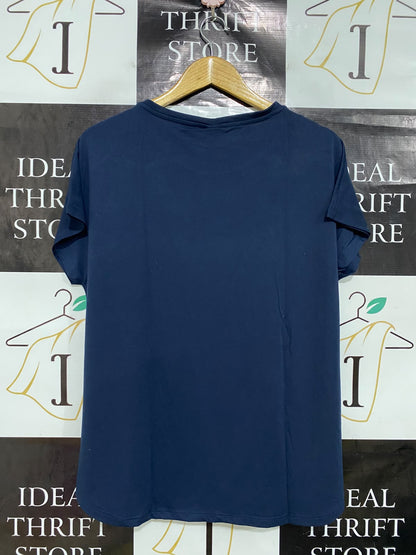 ANKO |L| BUST 21| A43| NAVY RELAXED-FIT UTILITY TEE