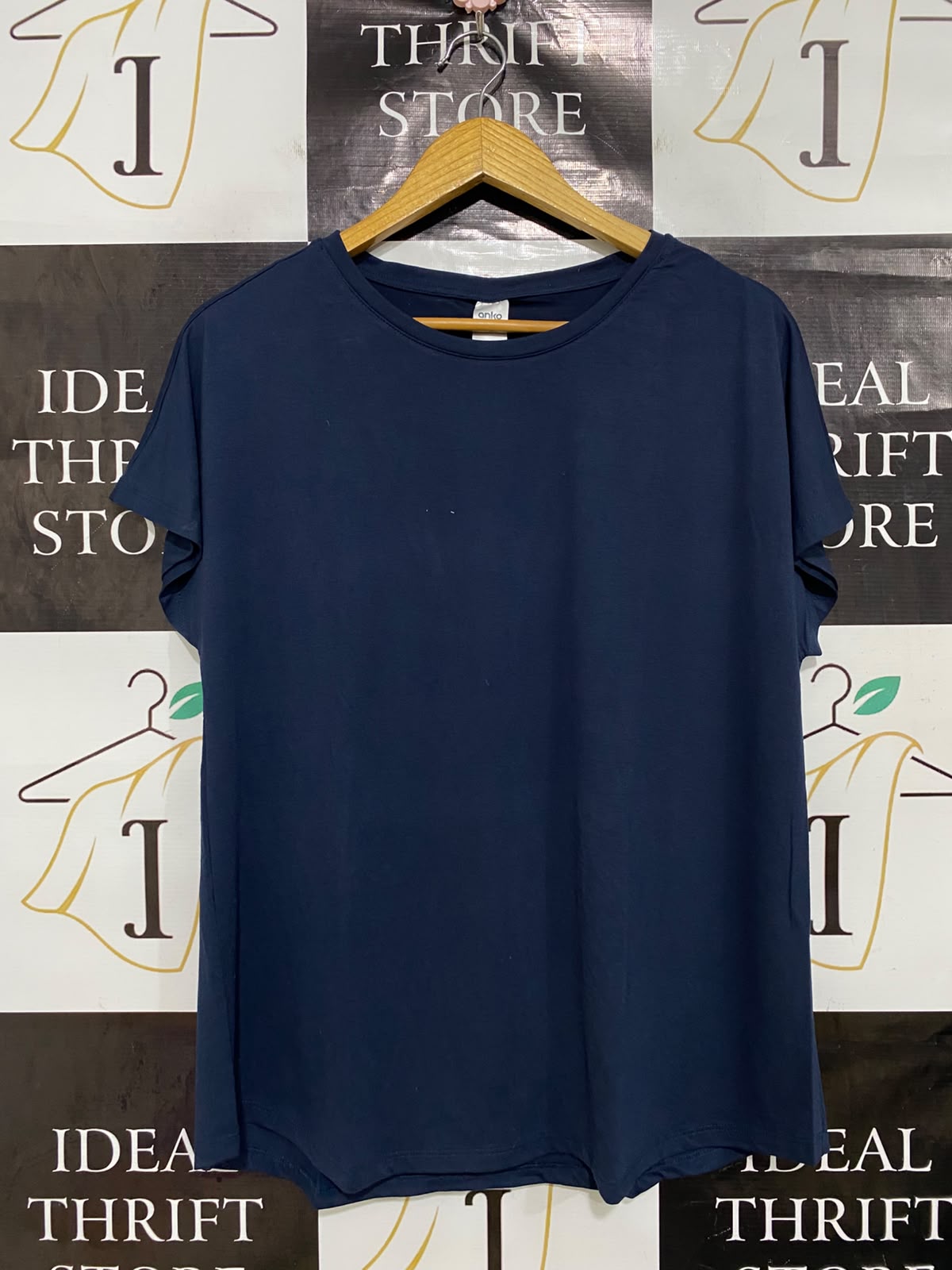 ANKO |L| BUST 21| A43| NAVY RELAXED-FIT UTILITY TEE