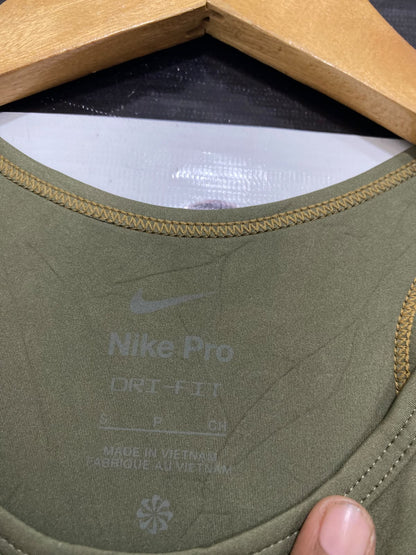 NIKE |S| BUST 15| A43| OLIVE GREEN HIGH-NECK CROPPED PERFORMANCE UTILITY TANK