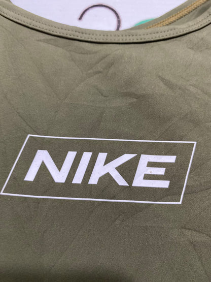 NIKE |S| BUST 15| A43| OLIVE GREEN HIGH-NECK CROPPED PERFORMANCE UTILITY TANK