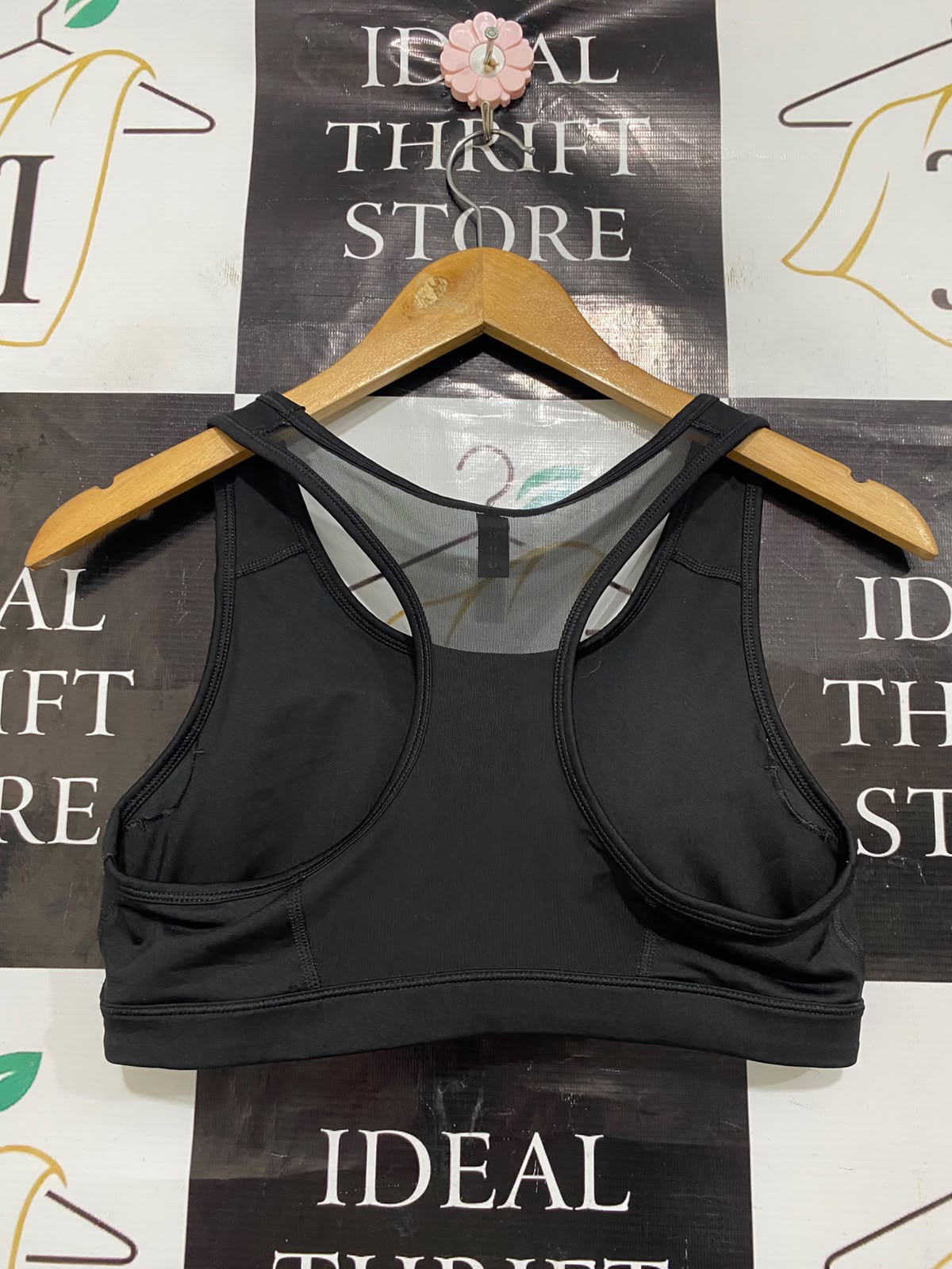 PUMA |M| BUST 14| A43| BLACK & GOLD LOGO PERFORMANCE UTILITY SPORTS BRA