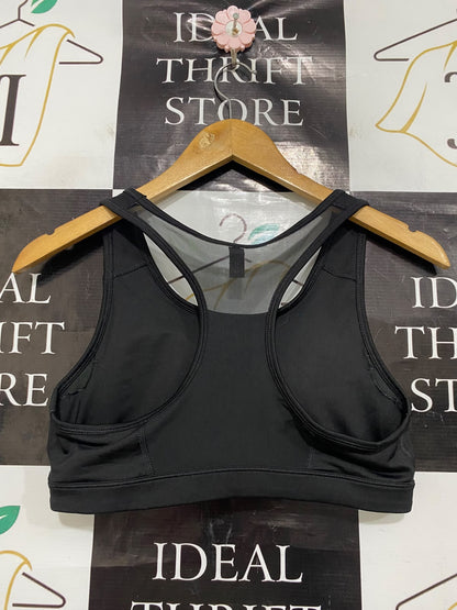 PUMA |M| BUST 14| A43| BLACK & GOLD LOGO PERFORMANCE UTILITY SPORTS BRA