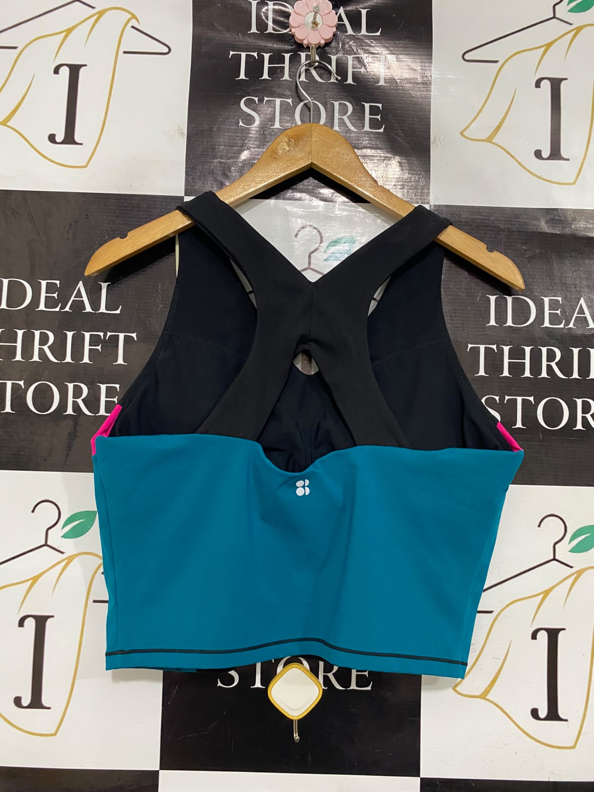 SWEATY BETTY |XL| BUST 17| A43| COLORBLOCK PERFORMANCE UTILITY CROP TOP
