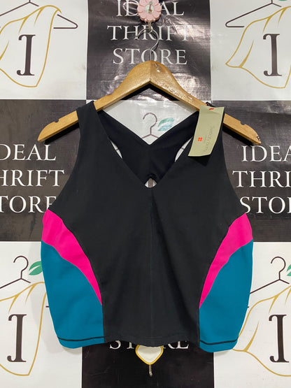SWEATY BETTY |XL| BUST 17| A43| COLORBLOCK PERFORMANCE UTILITY CROP TOP