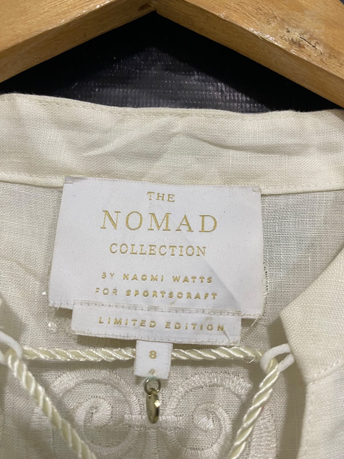 THE NOMAD COLLECTION |S| BUST 20| A43| EMBROIDERED LINEN-BLEND UTILITY TUNIK