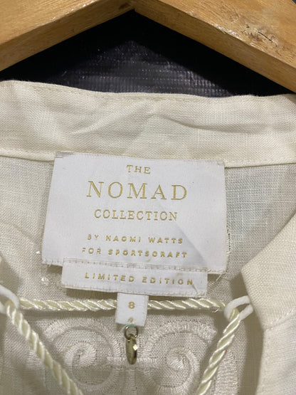 THE NOMAD COLLECTION |S| BUST 20| A43| EMBROIDERED LINEN-BLEND UTILITY TUNIK