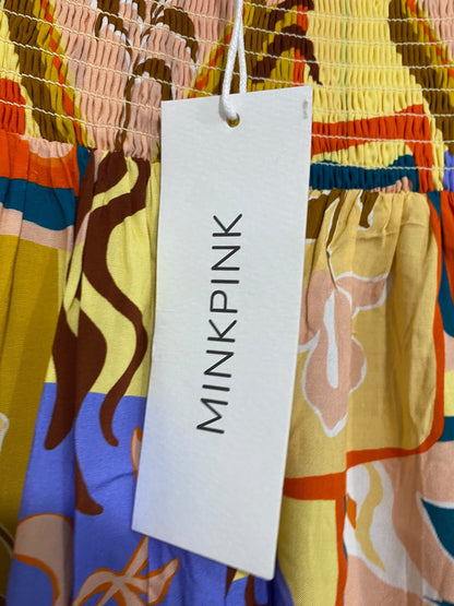 MINK PINK |M| BUST 17| A43| VIBRANT ABSTRACT GEOMETRIC UTILITY MAXI DRESS
