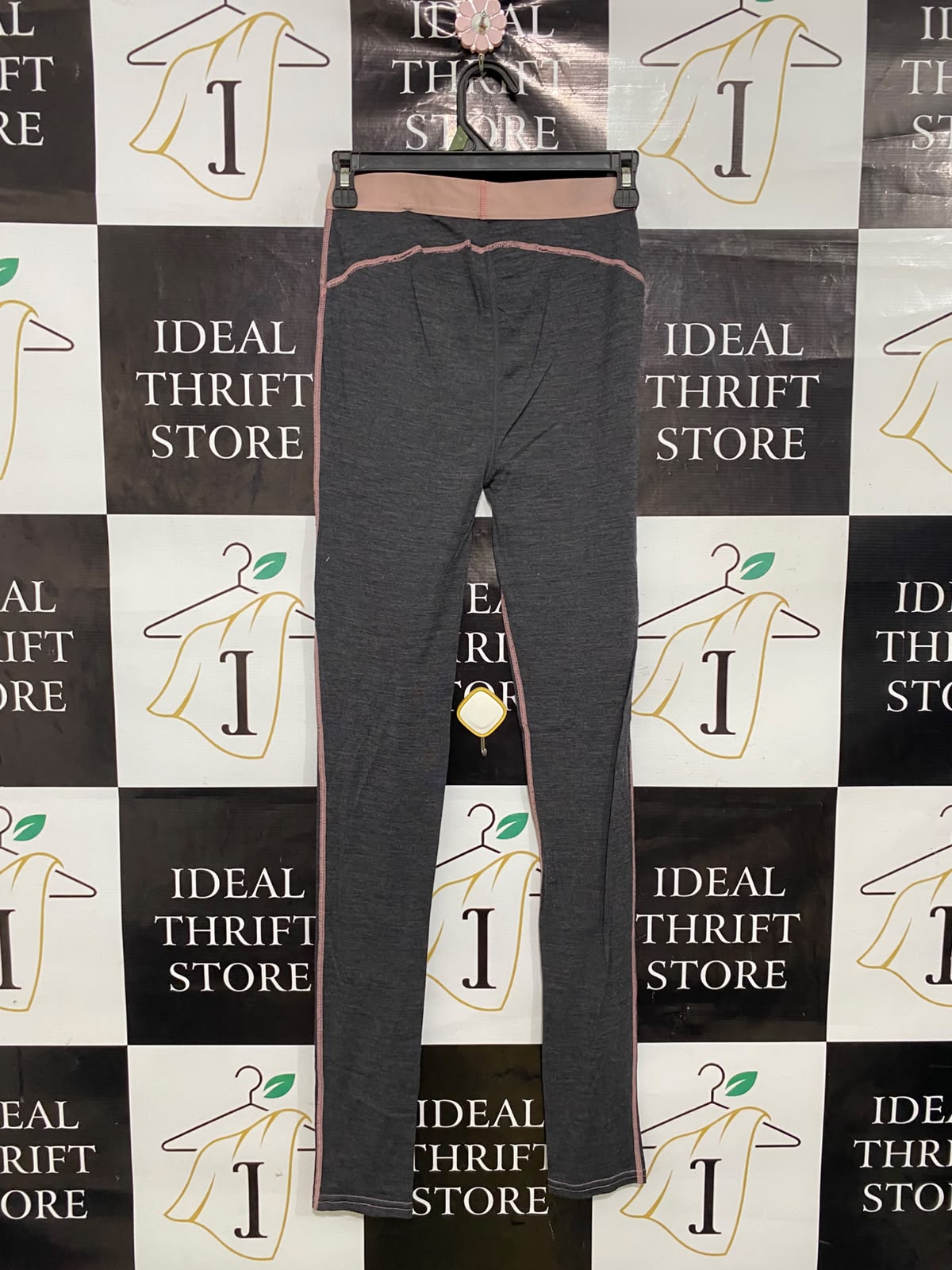 CRANE |S| WAIST 22| A42| CHARCOAL & DUSTY PINK CONTRAST PERFORMANCE UTILITY LEGGINGS