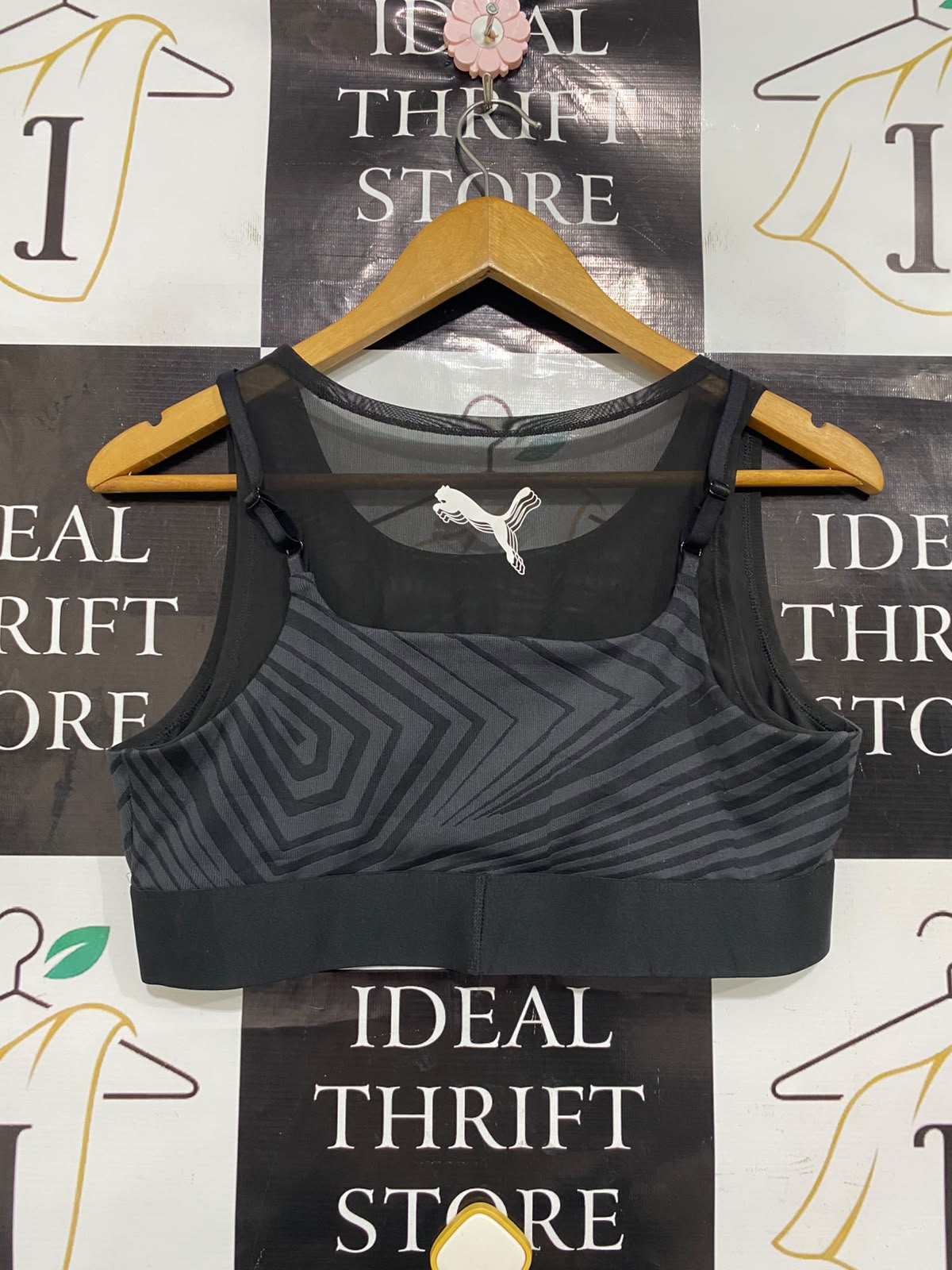 PUMA |L| BUST 15| A42| GEOMETRIC JACQUARD BANDED PERFORMANCE UTILITY SPORTS BRA