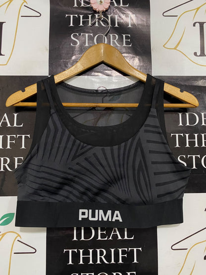 PUMA |L| BUST 15| A42| GEOMETRIC JACQUARD BANDED PERFORMANCE UTILITY SPORTS BRA