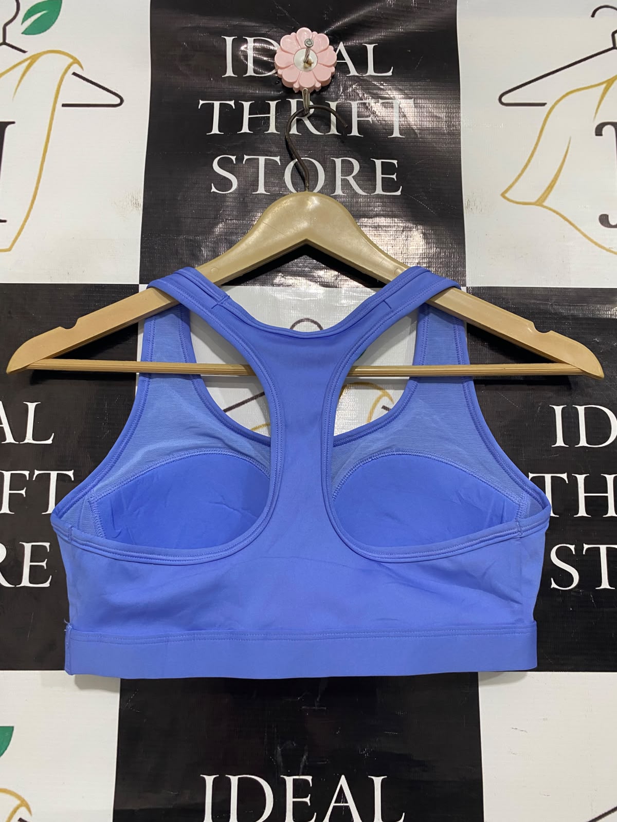NIKE |S| BUST 13| A42| PERIWINKLE BLUE SWOOSH PERFORMANCE UTILITY SPORTS BRA