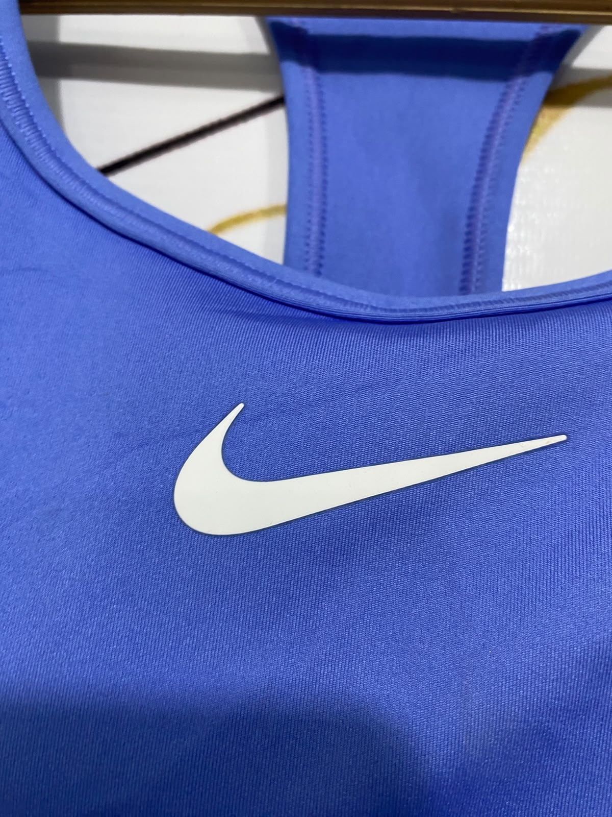 NIKE |S| BUST 13| A42| PERIWINKLE BLUE SWOOSH PERFORMANCE UTILITY SPORTS BRA
