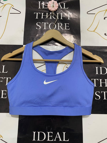 NIKE |S| BUST 13| A42| PERIWINKLE BLUE SWOOSH PERFORMANCE UTILITY SPORTS BRA