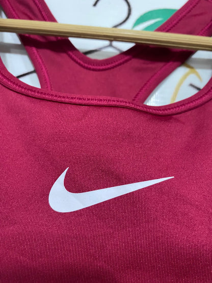 NIKE |S| BUST 12| A42| MAGENTA & NEON PINK SWOOSH PERFORMANCE UTILITY SPORTS BRA