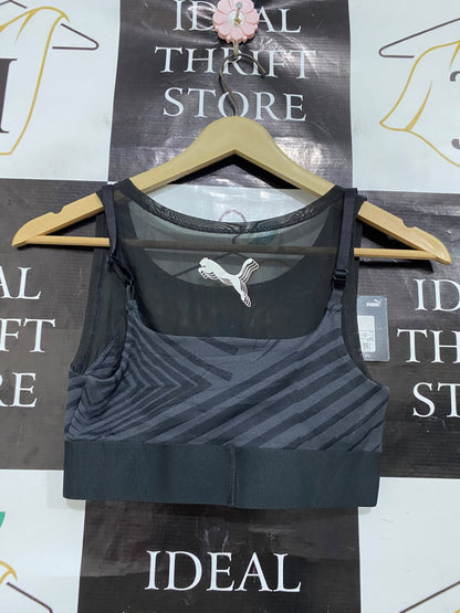 PUMA |XS| BUST 12| A42| GEOMETRIC JACQUARD BANDED PERFORMANCE UTILITY SPORTS BRA