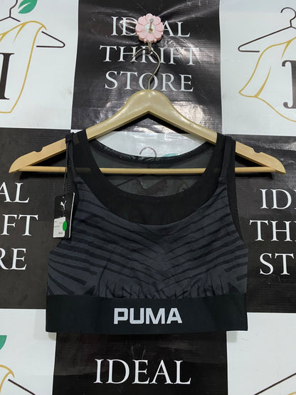 PUMA |XS| BUST 12| A42| GEOMETRIC JACQUARD BANDED PERFORMANCE UTILITY SPORTS BRA