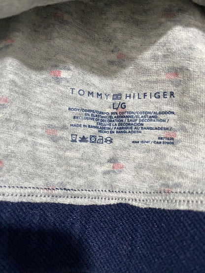 TOMMY HILFIGER |L| BUST 14| A42| HEATHER GREY LOGO-PRINT BRALETTE UTILITY SPORTS BRA