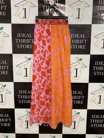 SPORTS GIRL |XS| WAIST 22| A42| PAISLEY & FLORAL COLOR-BLOCK UTILITY WIDE-LEG PANTS