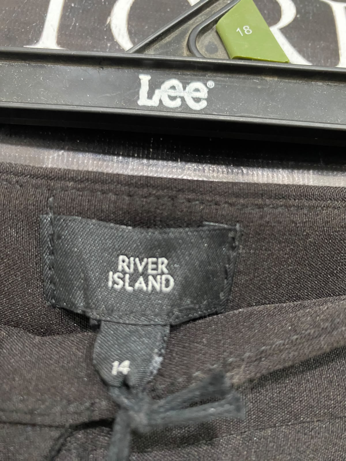 RIVER ISLAND |L| WAIST 32| A42| BLACK TAILORED SEAMED UTILITY TROUSERS