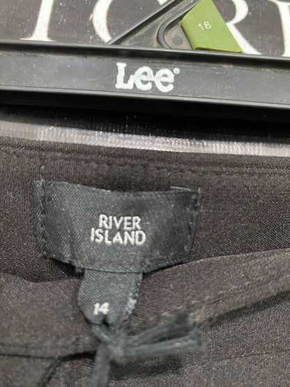 RIVER ISLAND |L| WAIST 32| A42| BLACK TAILORED SEAMED UTILITY TROUSERS