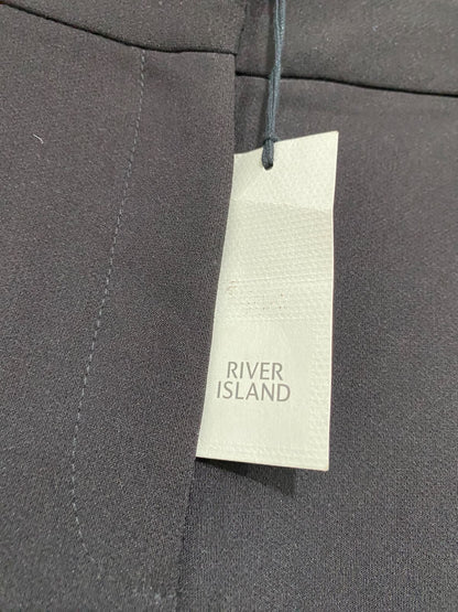 RIVER ISLAND |L| WAIST 32| A42| BLACK TAILORED SEAMED UTILITY TROUSERS