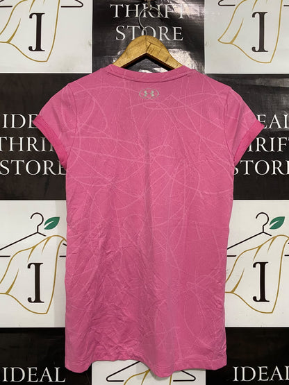 UNDER ARMOUR |XS| BUST 16| A42| PINK ABSTRACT-PRINT PERFORMANCE UTILITY TEE