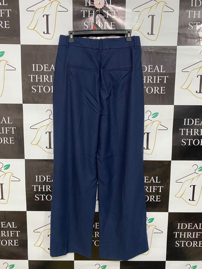 UNISON |L| WAIST 30| A42| NAVY TAILORED WIDE-LEG UTILITY TROUSERS
