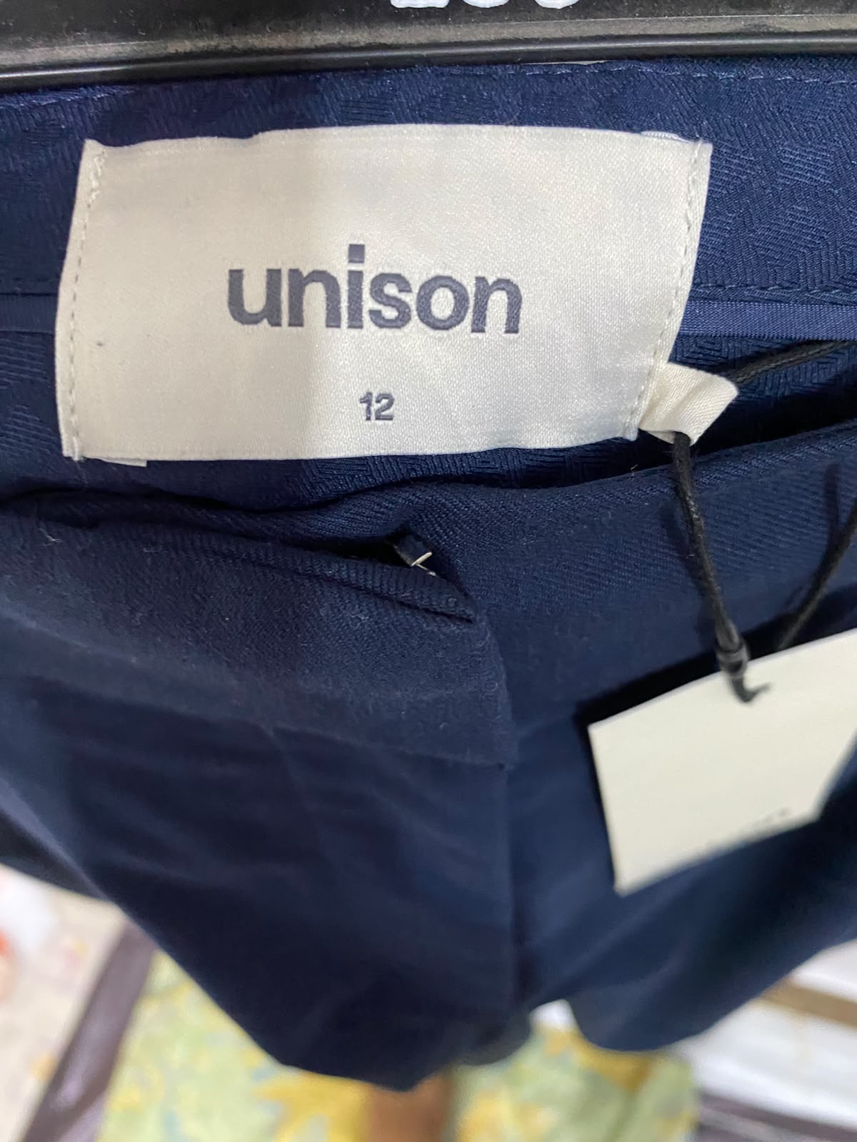 UNISON |L| WAIST 30| A42| NAVY TAILORED WIDE-LEG UTILITY TROUSERS