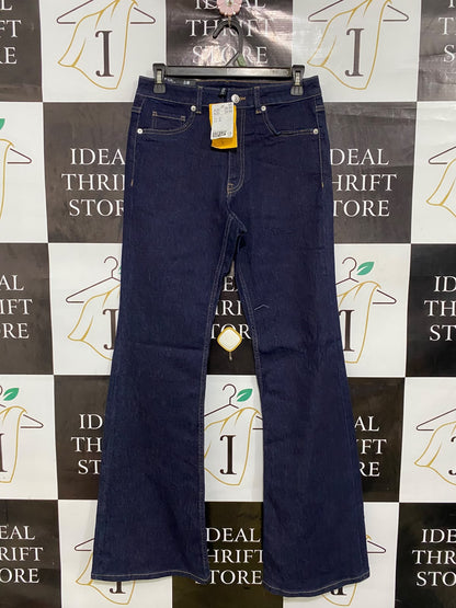 H&M |M| WAIST 28| A42| DARK DENIM HIGH-RISE FLARED UTILITY JEANS