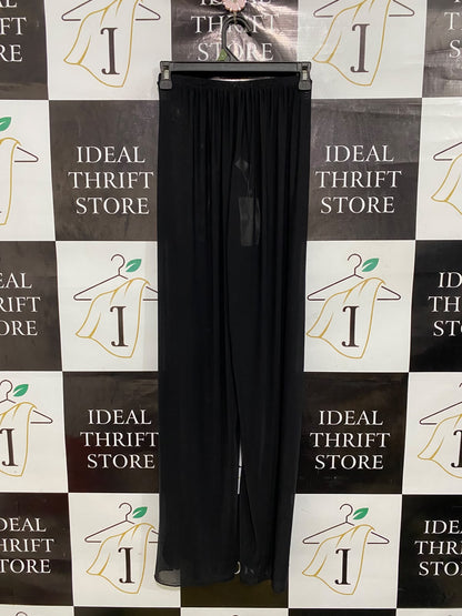 MUSERA |XS| WAIST 22| A42| BLACK SHEER FLOWING UTILITY PALAZZO PANTS