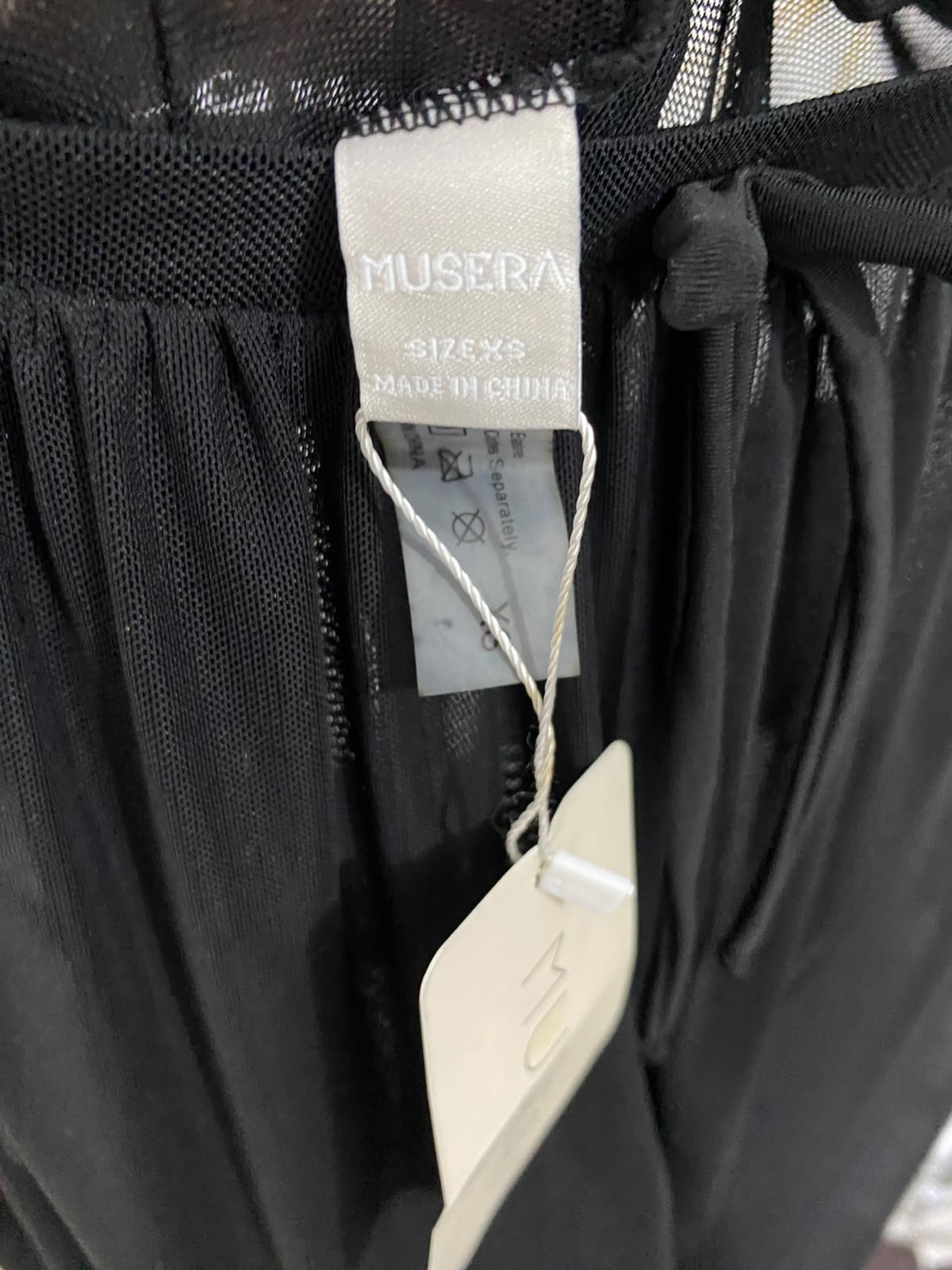 MUSERA |XS| WAIST 22| A42| BLACK SHEER FLOWING UTILITY PALAZZO PANTS