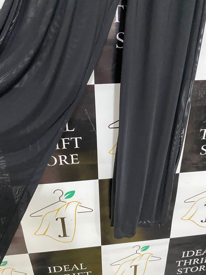 MUSERA |XS| WAIST 22| A42| BLACK SHEER FLOWING UTILITY PALAZZO PANTS