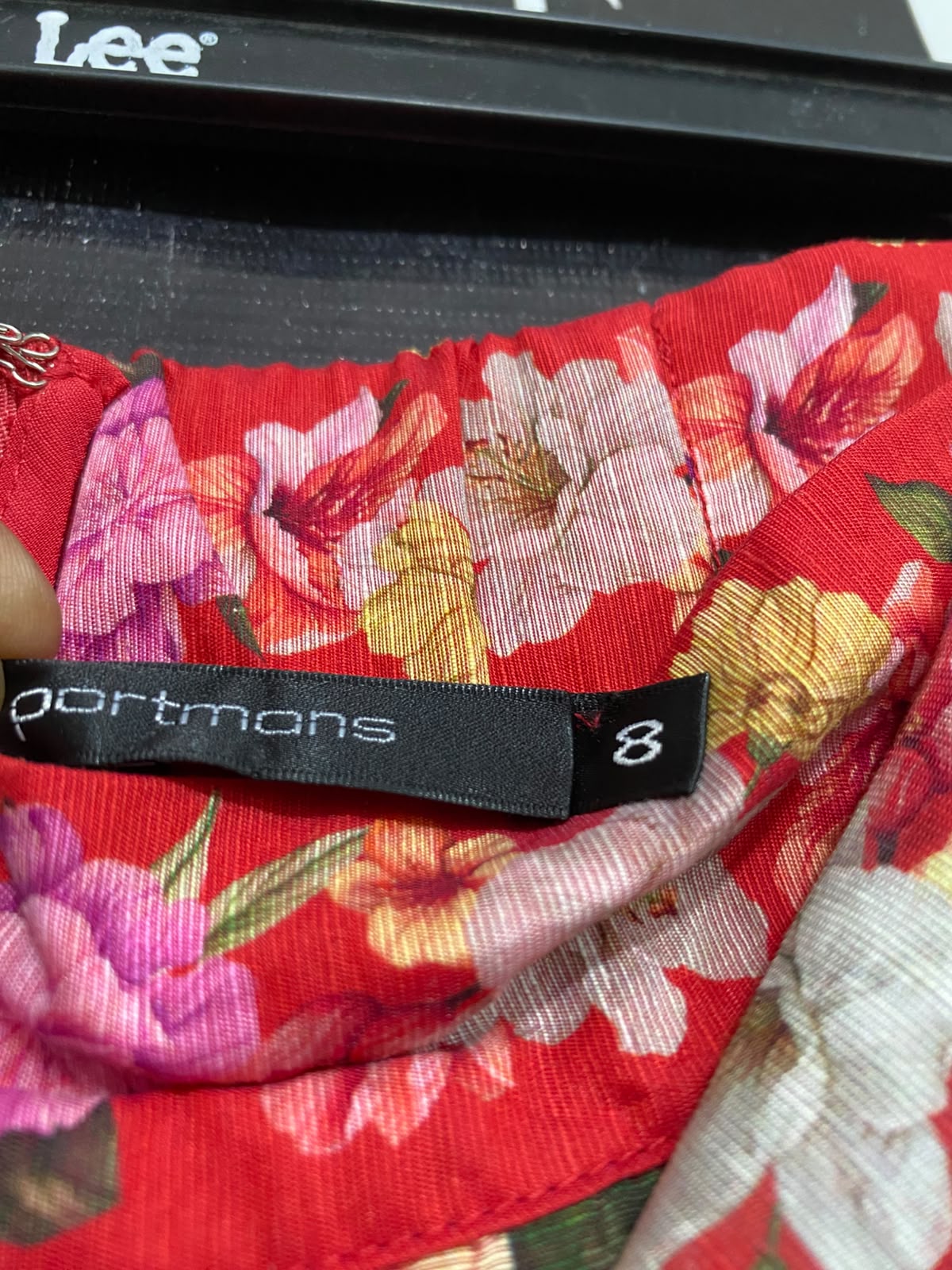 PORTMANS |S| WAIST 26| A42| RED FLORAL WRAP-STYLE UTILITY MAXI SKIRT