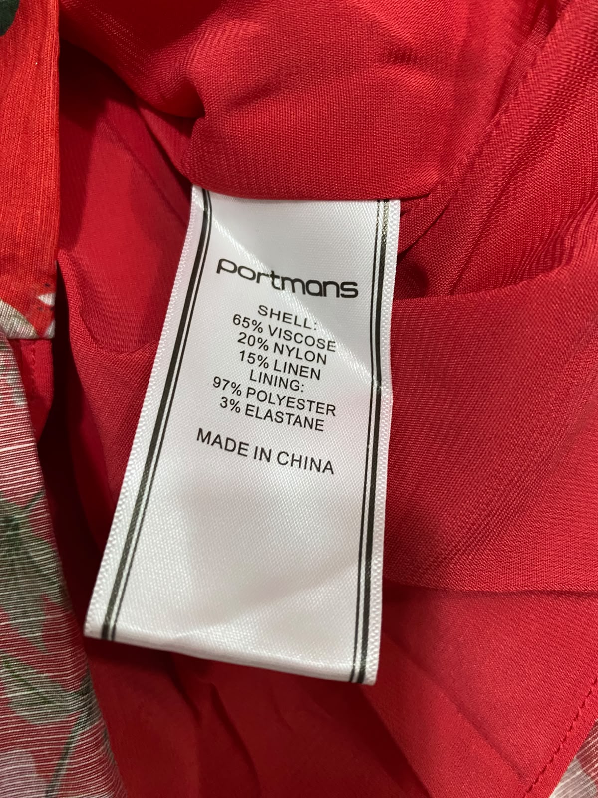 PORTMANS |S| WAIST 26| A42| RED FLORAL WRAP-STYLE UTILITY MAXI SKIRT