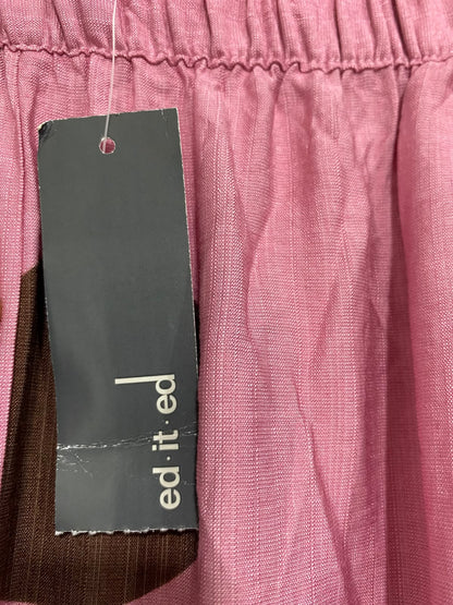 ED IT ED |L| WAIST 30| A42| PINK & BROWN POLKA DOT UTILITY WIDE-LEG PALAZZO PANTS