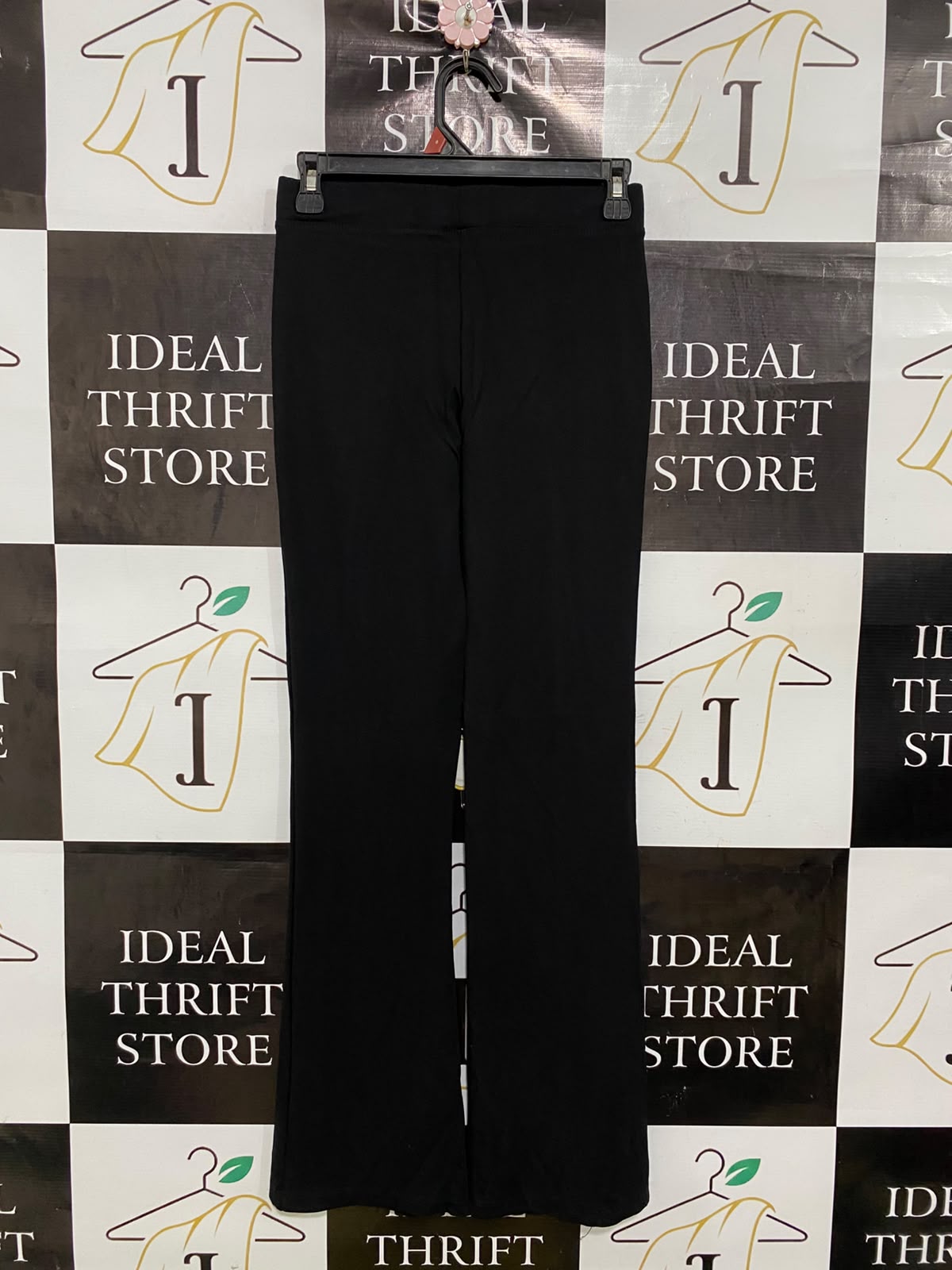 ANKO |XS| WAIST 24| A42| BLACK HIGH-RISE CENTER-SEAM FLARED TECHNICAL UTILITY TROUSERS