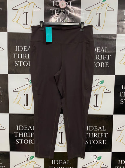 TARGET ACTIVE |L| WAIST 32| A42| DARK BROWN HIGH-RISE PERFORMANCE UTILITY LEGGINGS