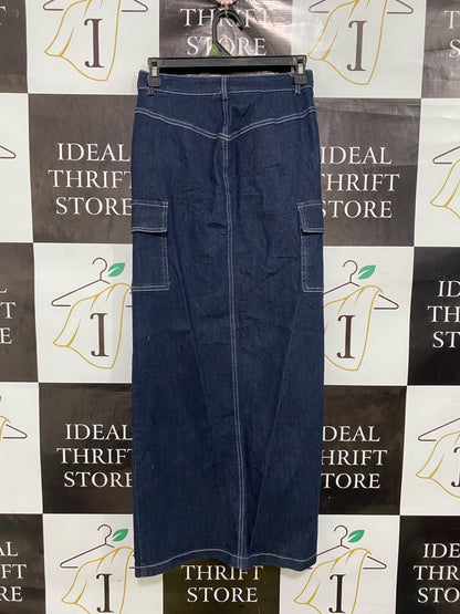 ANGEL BIBA |S| WAIST 26| A42| DARK DENIM CARGO UTILITY MAXI SKIRT