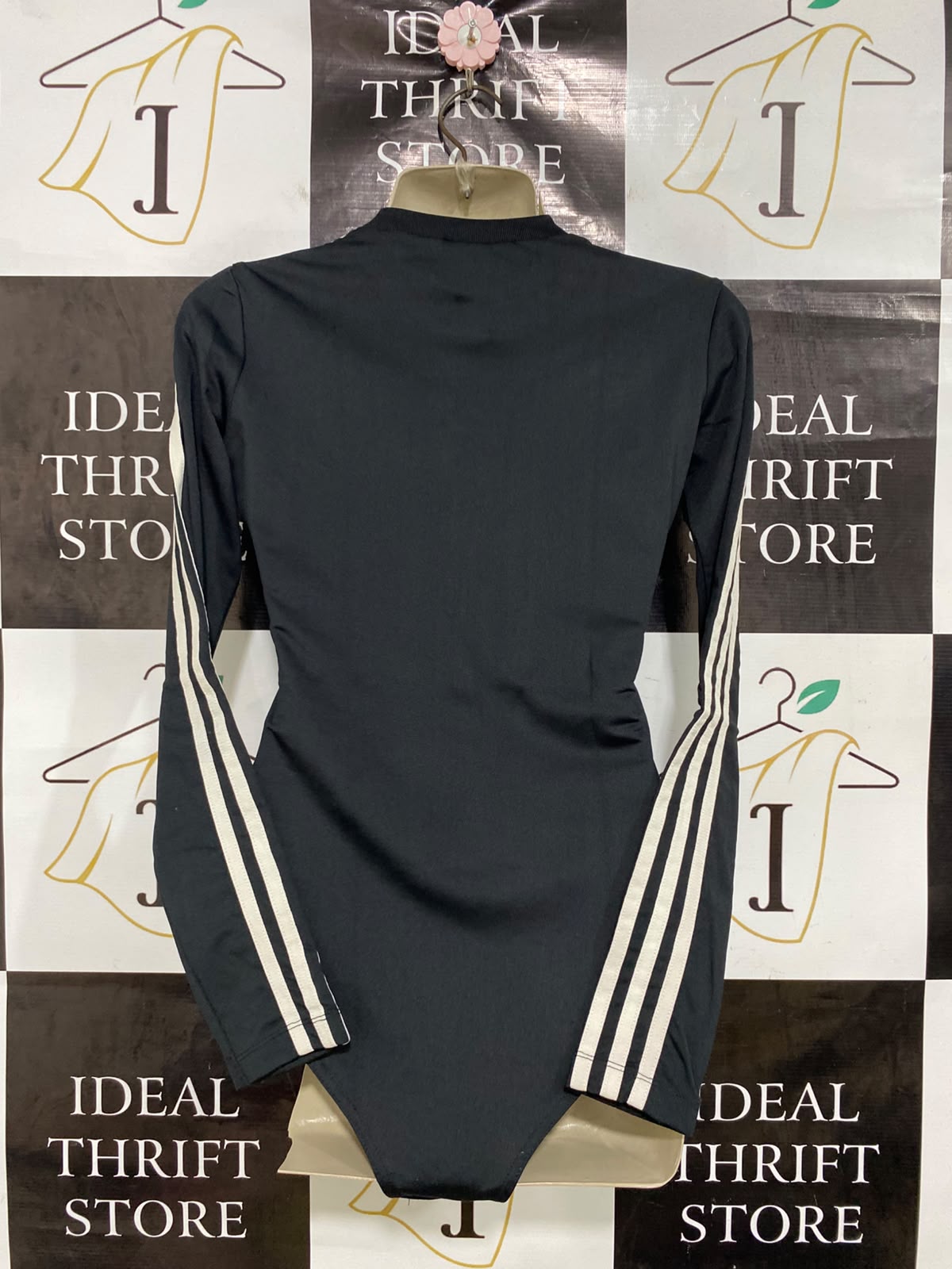 ADIDAS |M| BUST 15| A42| BLACK & WHITE 3-STRIPE LONG-SLEEVE BODYSUIT