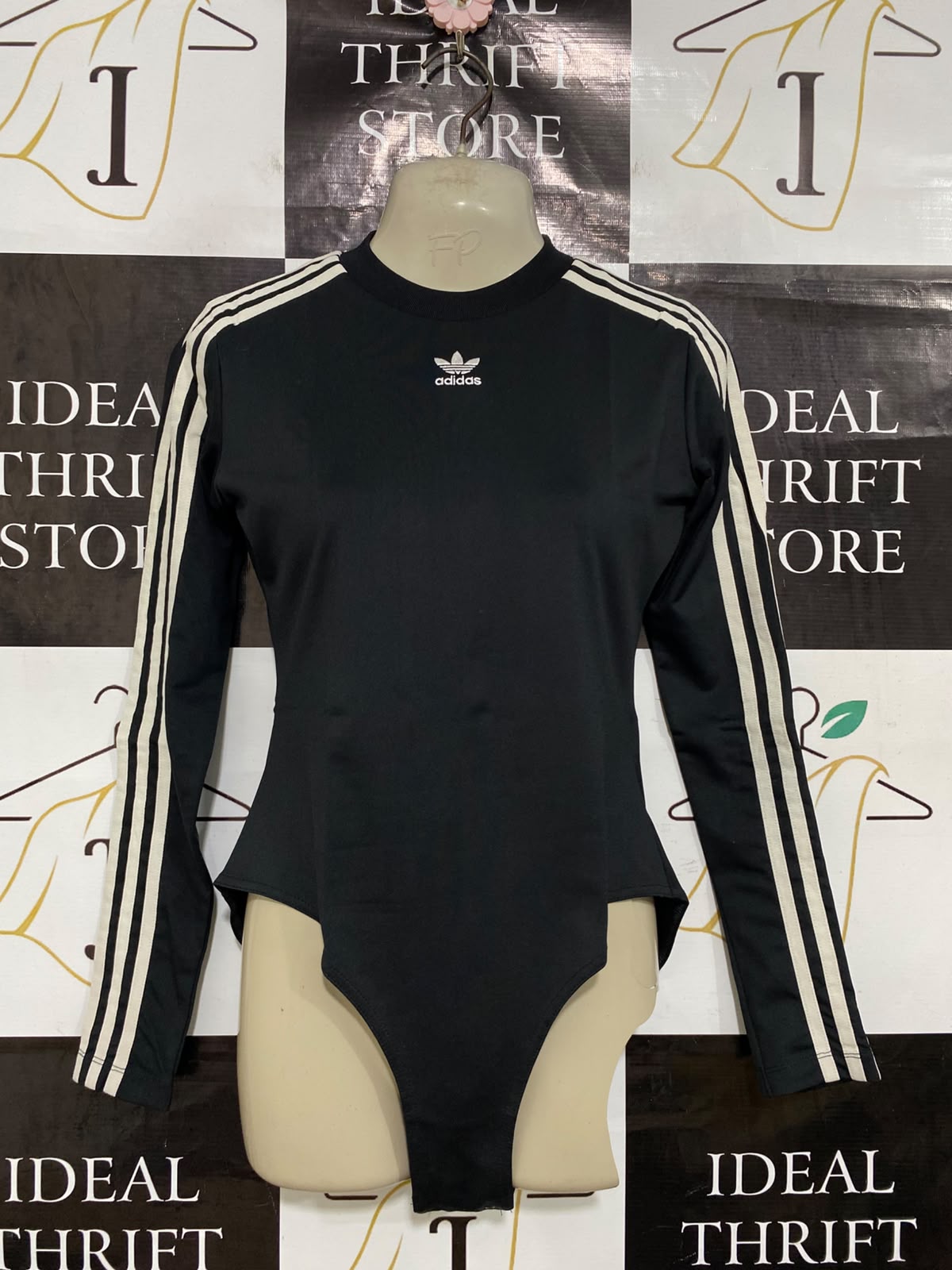 ADIDAS |M| BUST 15| A42| BLACK & WHITE 3-STRIPE LONG-SLEEVE BODYSUIT