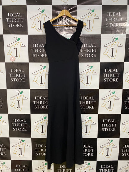 QUIZ |M| BUST 17| A42| BLACK ONE-SHOULDER RUCHED EVENING MAXI DRESS