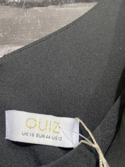 QUIZ |M| BUST 17| A42| BLACK ONE-SHOULDER RUCHED EVENING MAXI DRESS
