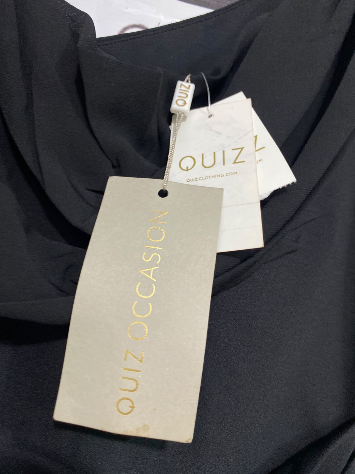 QUIZ |M| BUST 17| A42| BLACK ONE-SHOULDER RUCHED EVENING MAXI DRESS
