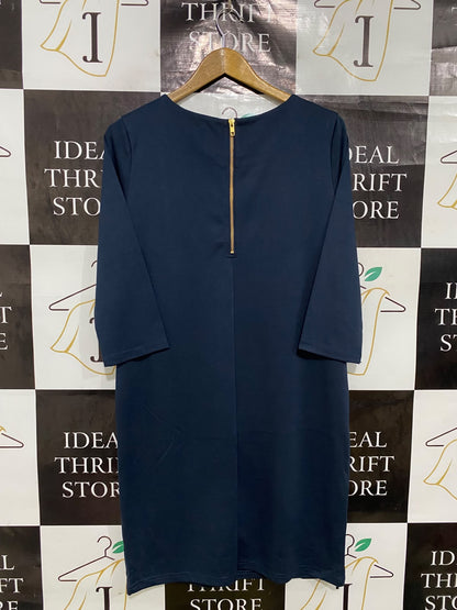 VILA |L| BUST 20| A42| NAVY BLUE 3/4-SLEEVE STRUCTURED DRESS