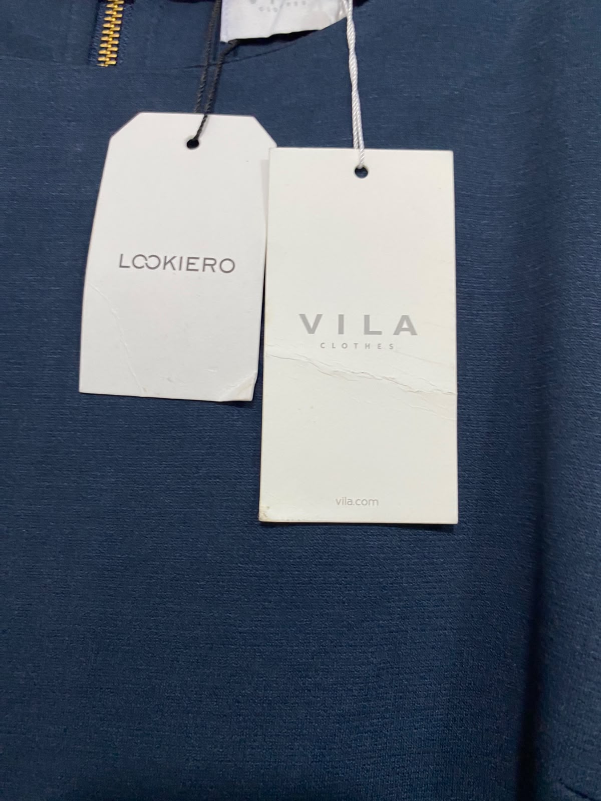 VILA |L| BUST 20| A42| NAVY BLUE 3/4-SLEEVE STRUCTURED DRESS