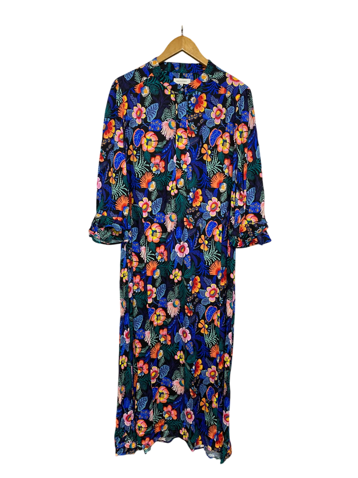 DEA KUDIBAL |XL| BUST 22| A43| VIBRANT FLORAL PRINT TECHNICAL UTILITY MAXI DRESS