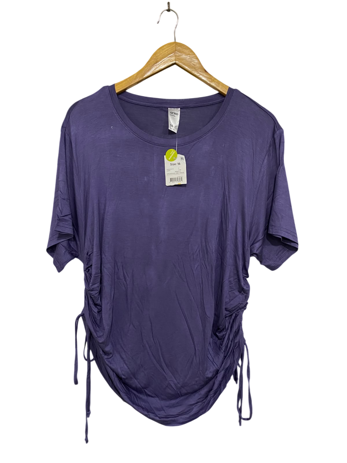 ANKO |L| BUST 20| A43| PURPLE SIDE-CINCHED TECHNICAL UTILITY T-SHIRT