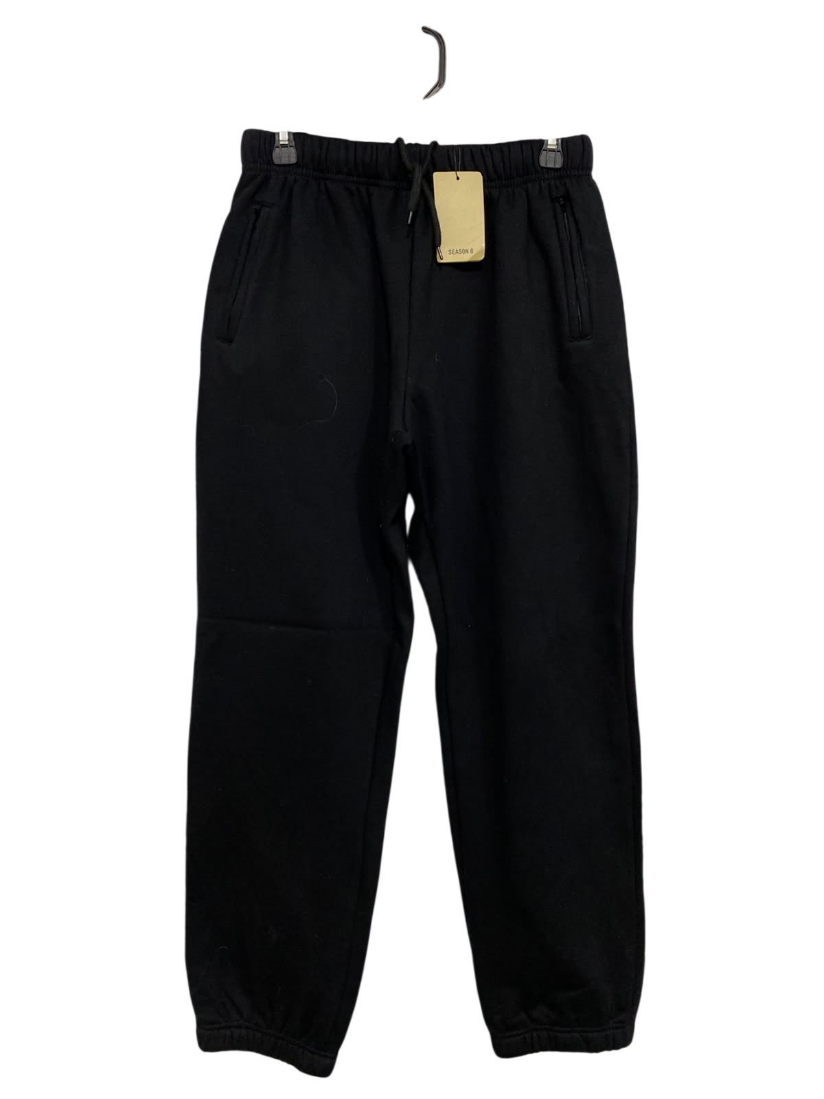 SEASON |XL| WAIST 29| A43| BLACK TECHNICAL FLEECE UTILITY JOGGERS WITH ZIP POCKETS
