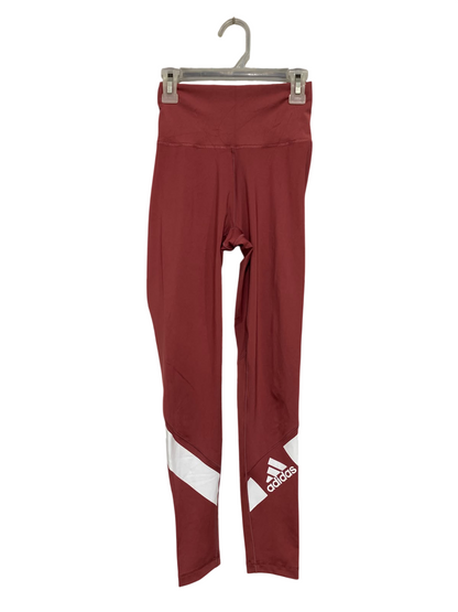 ADIDAS |XS| WAIST 20| A43| BURGUNDY BRANDED CALF HIGH-RISE UTILITY LEGGINGS